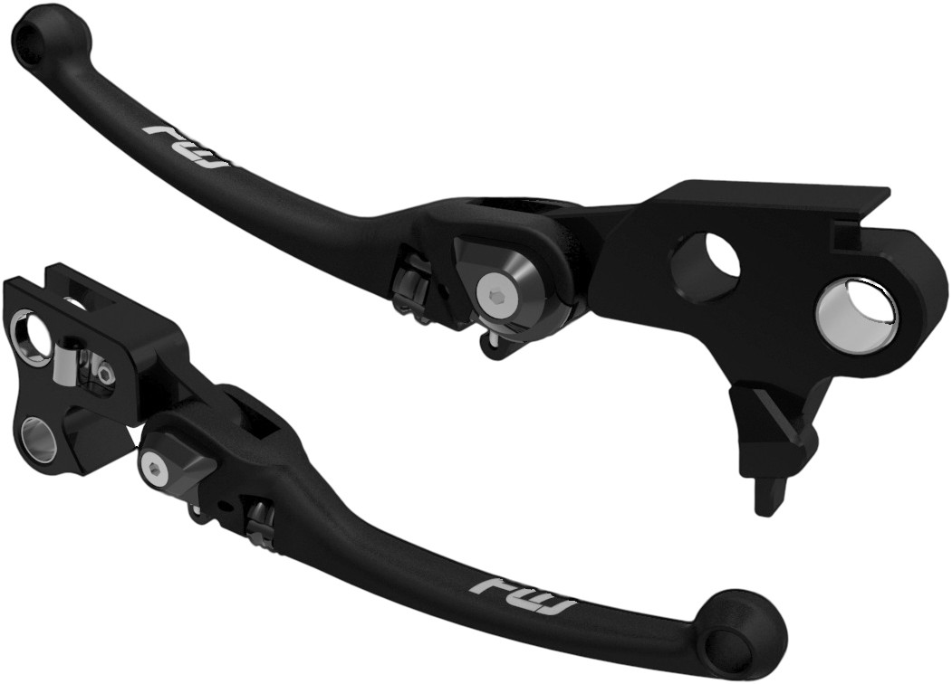 FLO Motorsports MX Style Lever Set Black for '96-'17 Harley-Davidson Fixed Models - Part No. HD-807BLK