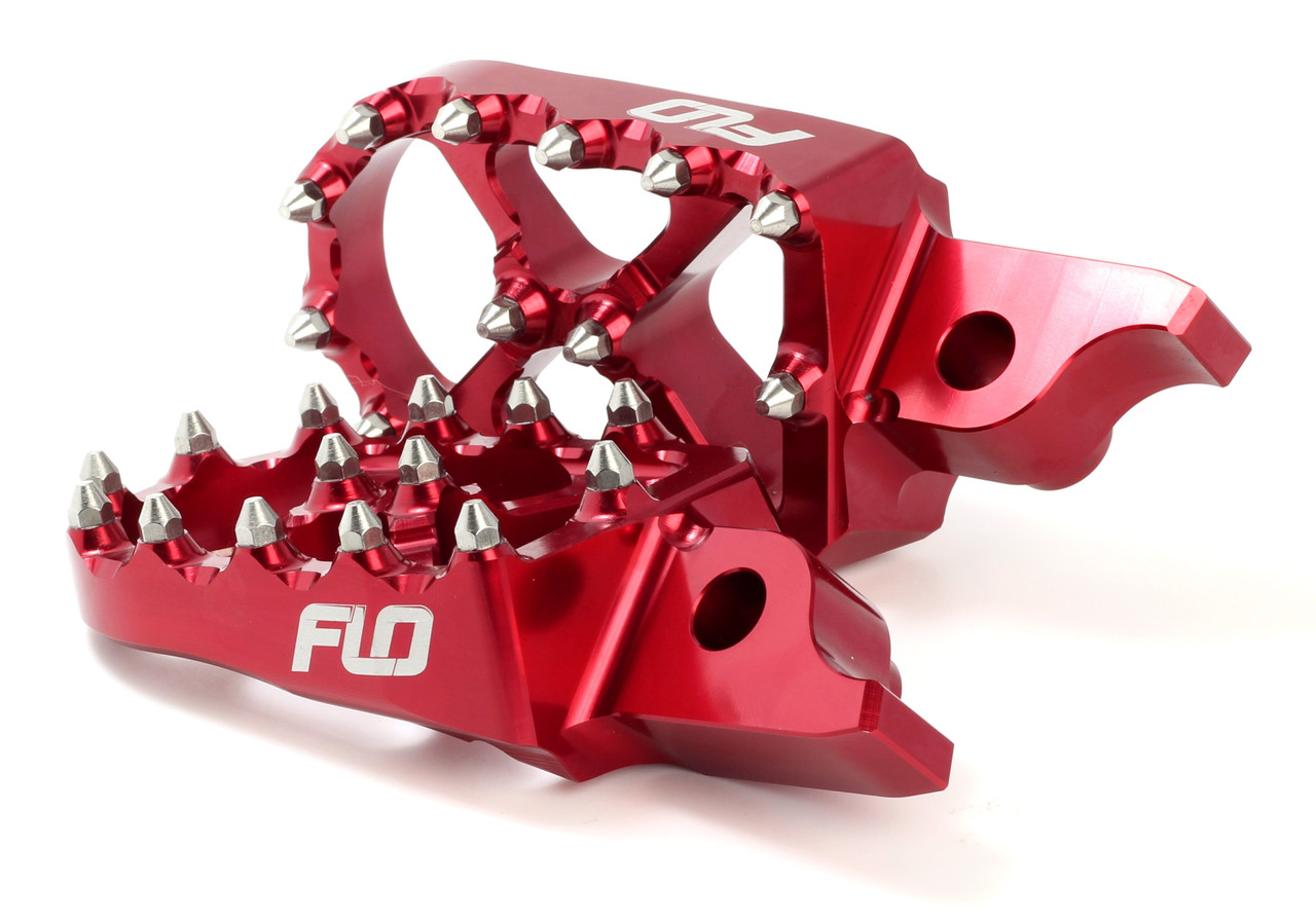 FLO MOTORSPORTS Pro Series Foot Pegs for Kawasaki and Honda – Red, Part FPEG-792R