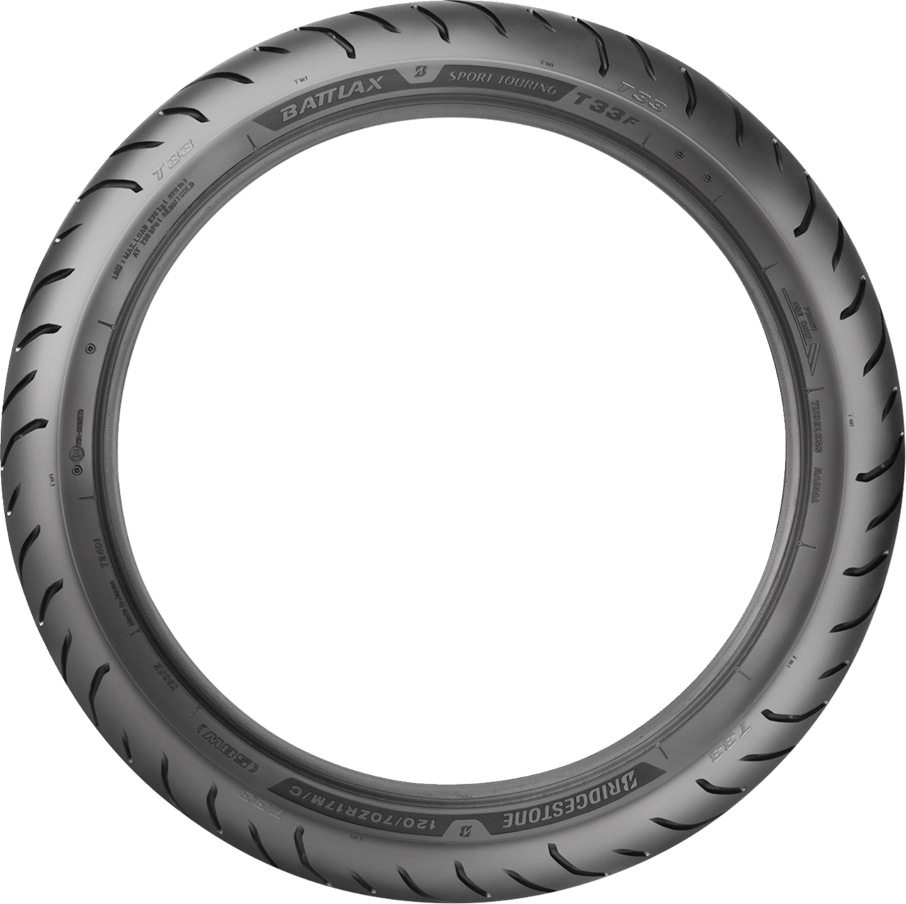 BRIDGESTONE T33 Front Motorcycle Tire 110/80R19 - Reliable Handling & Increased Mileage