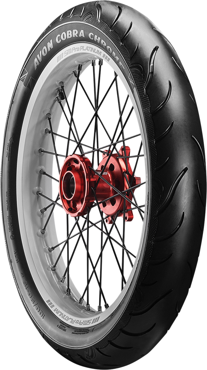 AVON Cobra Chrome AV91 Front Tire - 130/80B17 65H for Power Cruiser and Touring Bikes