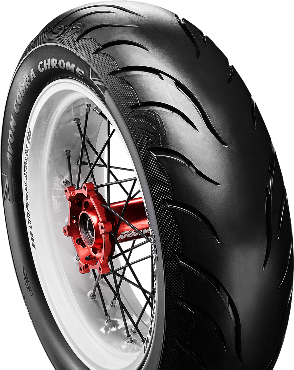 AVON Cobra Chrome AV92 Rear Motorcycle Tire - 140/90B16 - 77H, Enhanced Traction and Stability