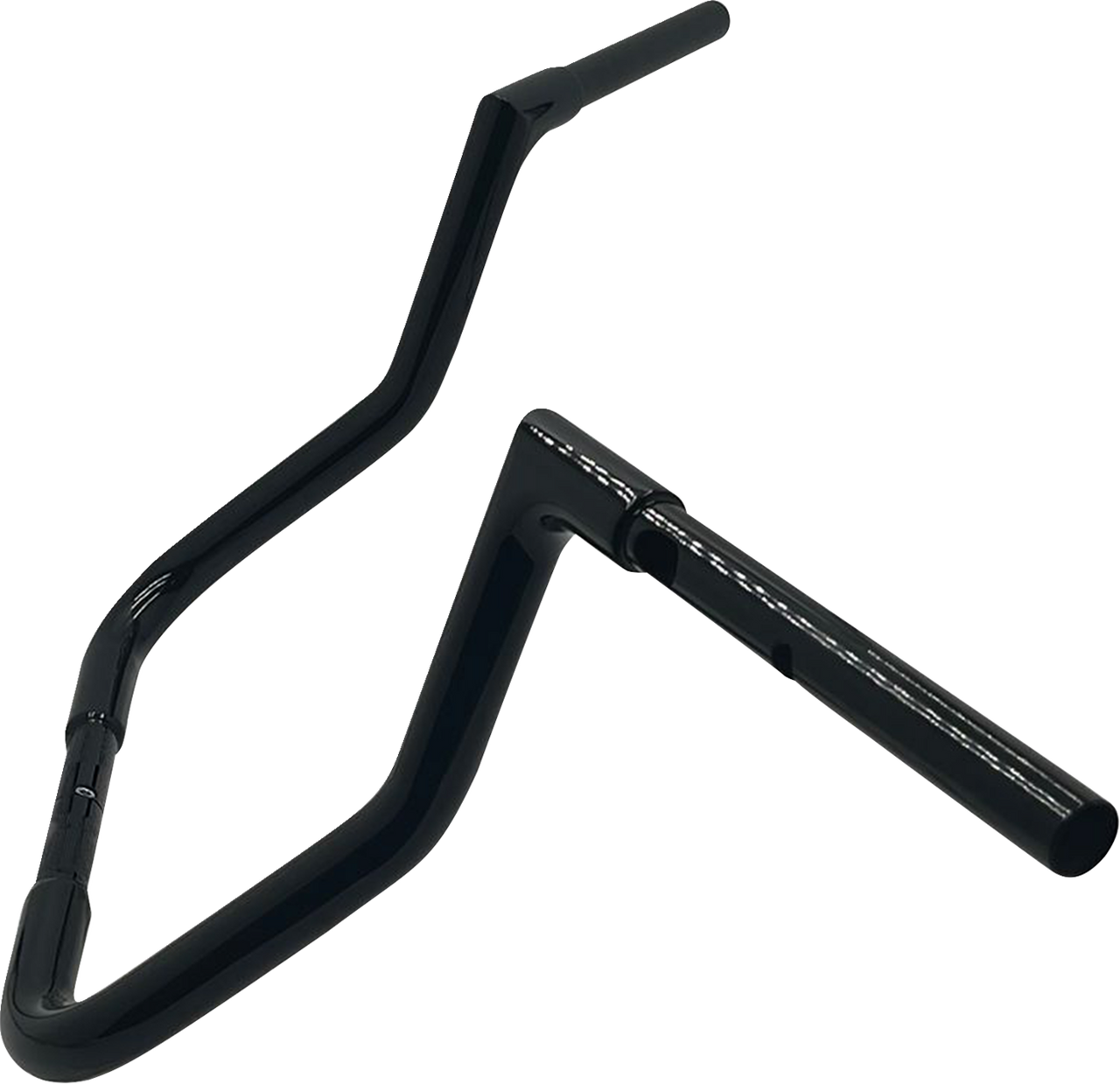 FAT BAGGERS INC. 1-1/4 inch EZ Install Flat Top Handlebar, Reduced Reach, 13 inch - Black (Part #745013-B)
