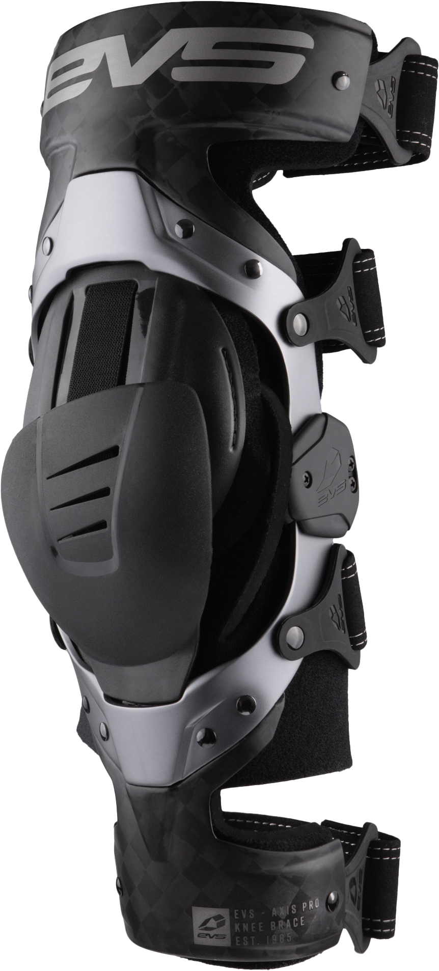EVS Axis Pro Knee Brace Pair Black/Grey Large - Lightweight and Rigid Support with Carbon Fiber and Aluminum Frame