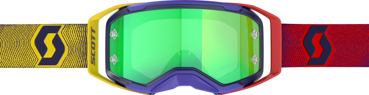 SCOTT Prospect 2.0 Goggle with Clear and Tinted Lenses – Red/Yellow Green Chrome Works