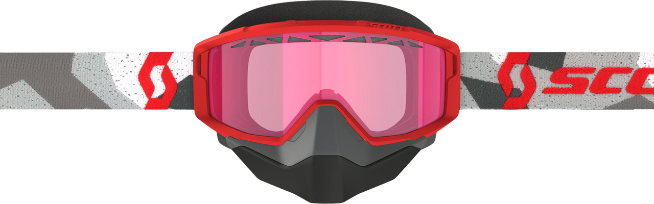 SCOTT Primal Snow Cross Goggle Camo White/Red Rose Tint - Enhanced Snow Sports Protection