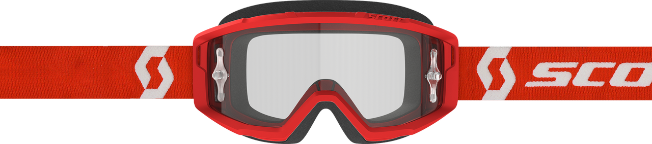 SCOTT Primal Goggle Red/White Clear Works with Anti-Fog Lens and Silicone Strap