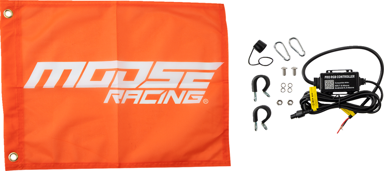 MOOSE OFFROAD 5' RGB Whip Light with Bluetooth Control - Black SB-RGBBT-151-PU