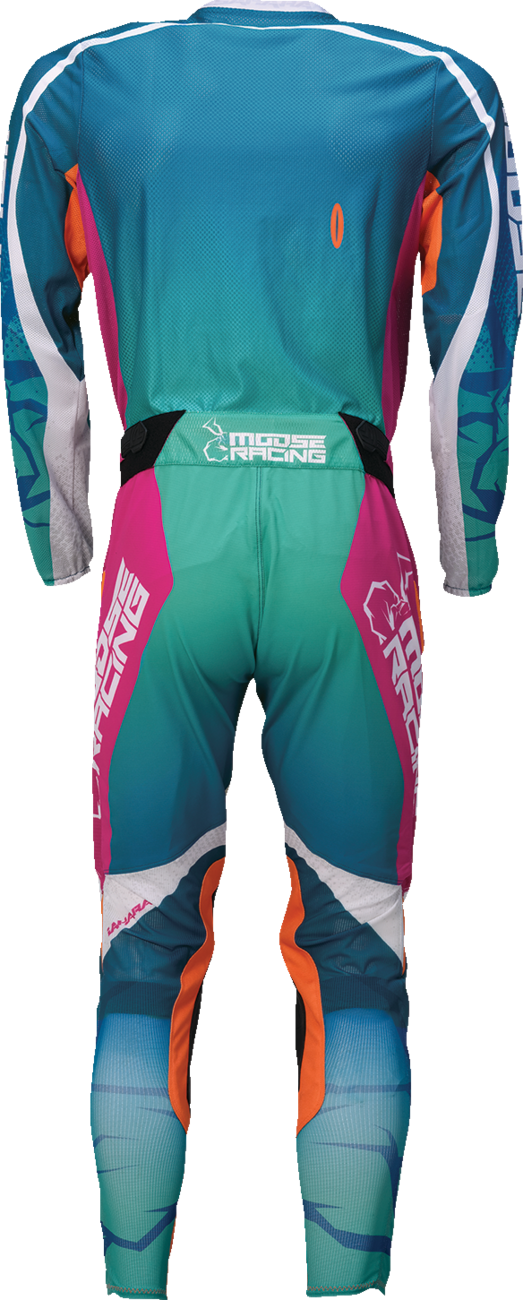 Moose Offroad Sahara Jersey – Teal, Orange & Pink, Medium (Part #2910-8340)