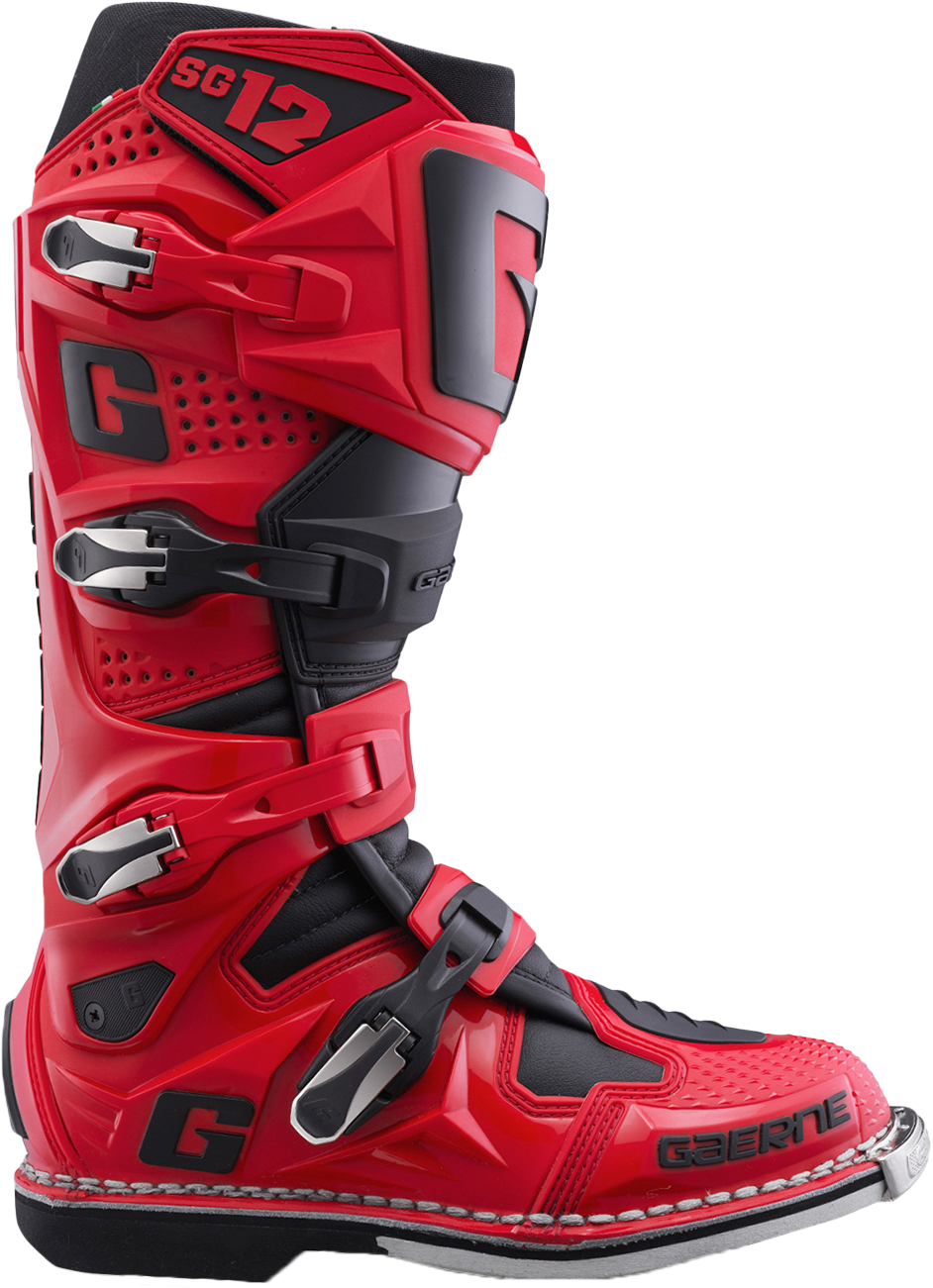 Gaerne SG-12 Boots Red/Black 12 – High-Performance MX and Off-Road Riding Gear