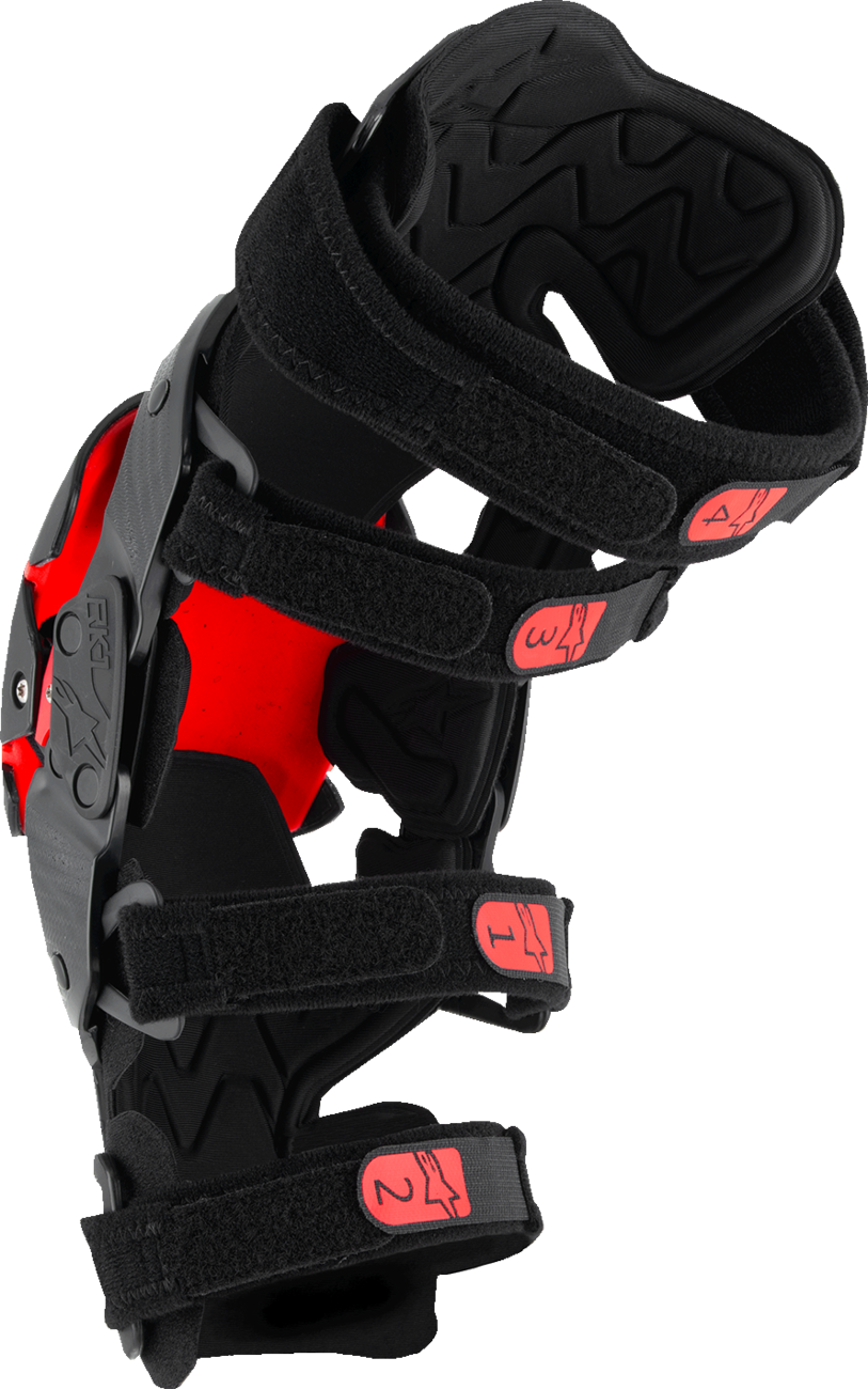 Alpinestars RK-1 Plasma Knee Braces – Black/Red, Large/X-Large (Part #6501725-13-LXL)