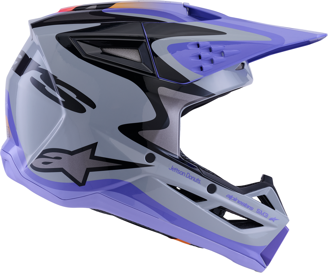 Alpinestars Jettson SM3 Youth Helmet Gry/Purp/Blk Glossy YM - Safe and Stylish Head Protection for Young Riders