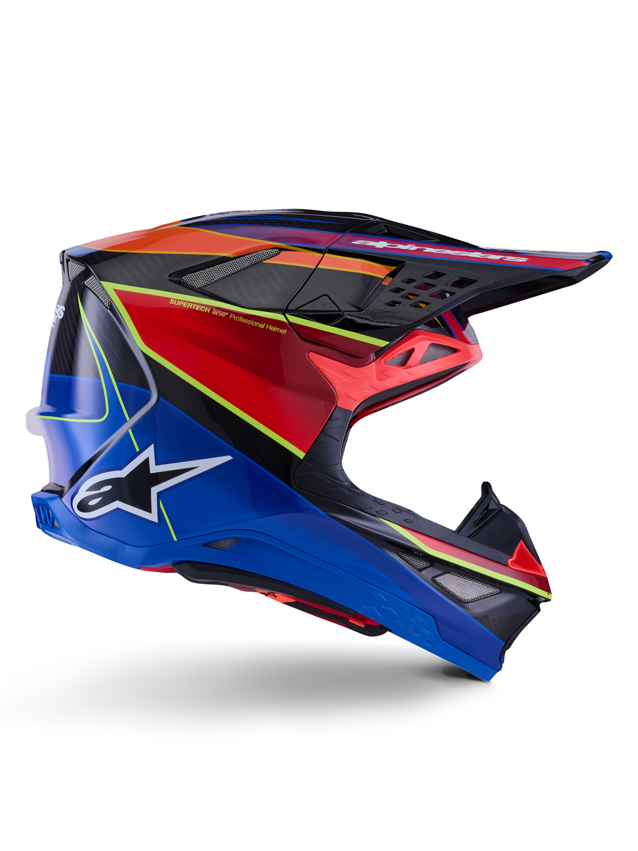 Alpinestars Supertech S M10 Era Helmet Blue Red Yellow Fluo Glossy - Model 8301223-7356-M