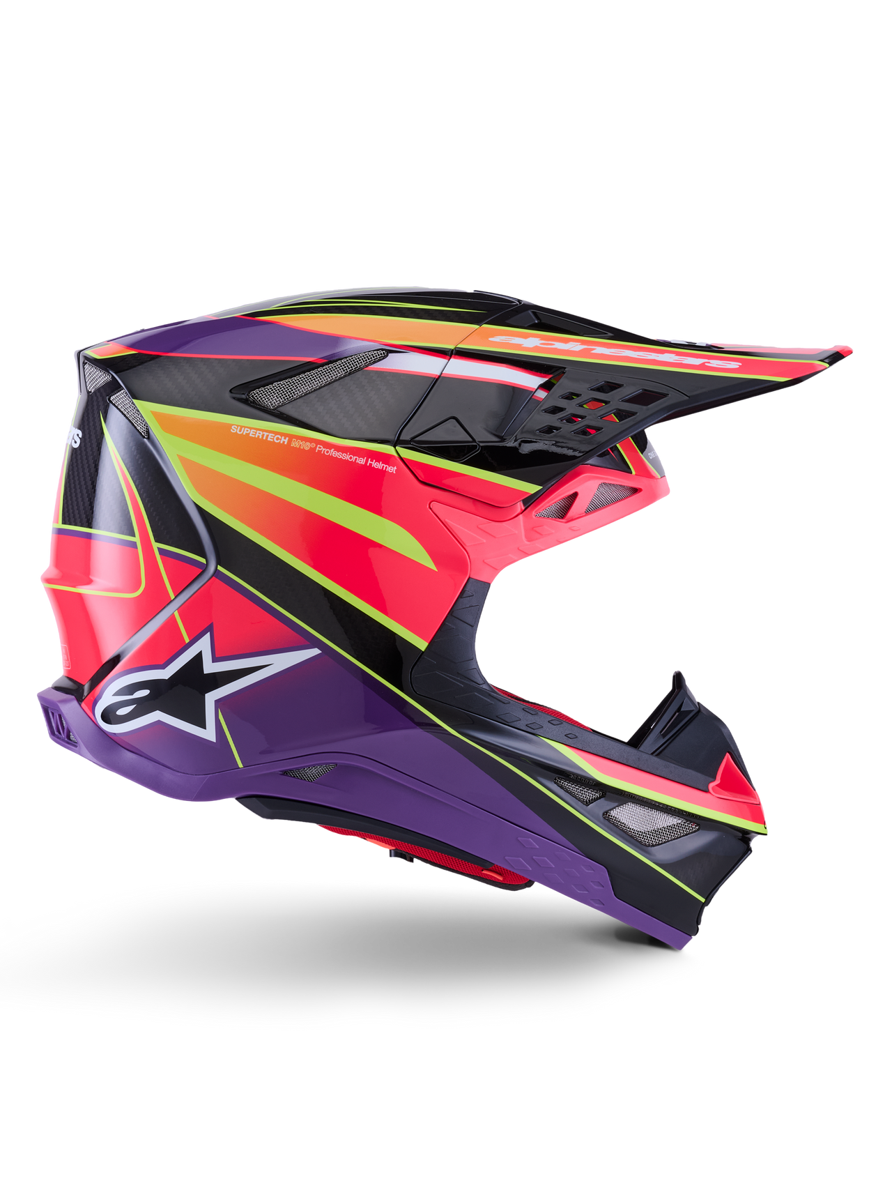 Alpinestars Supertech S M10 Era Helmet Pink, Violet, and Fluorescent Yellow Glossy XS
