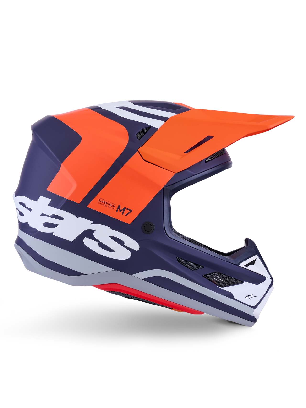 Alpinestars SM7 Core Helmet Orange/Blue Matte Large - Motorcycle Riding Helmet with Advanced Safety Features