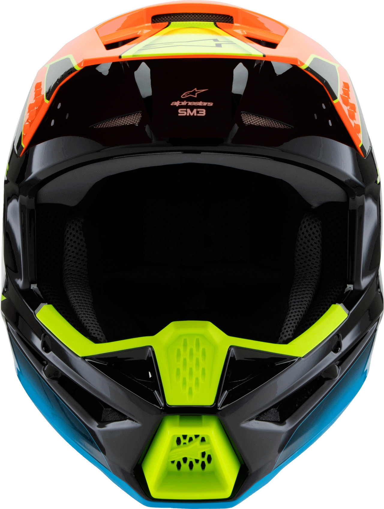 Alpinestars SM3 Youth Fray Helmet Black/Orange/Yellow Fluorescent