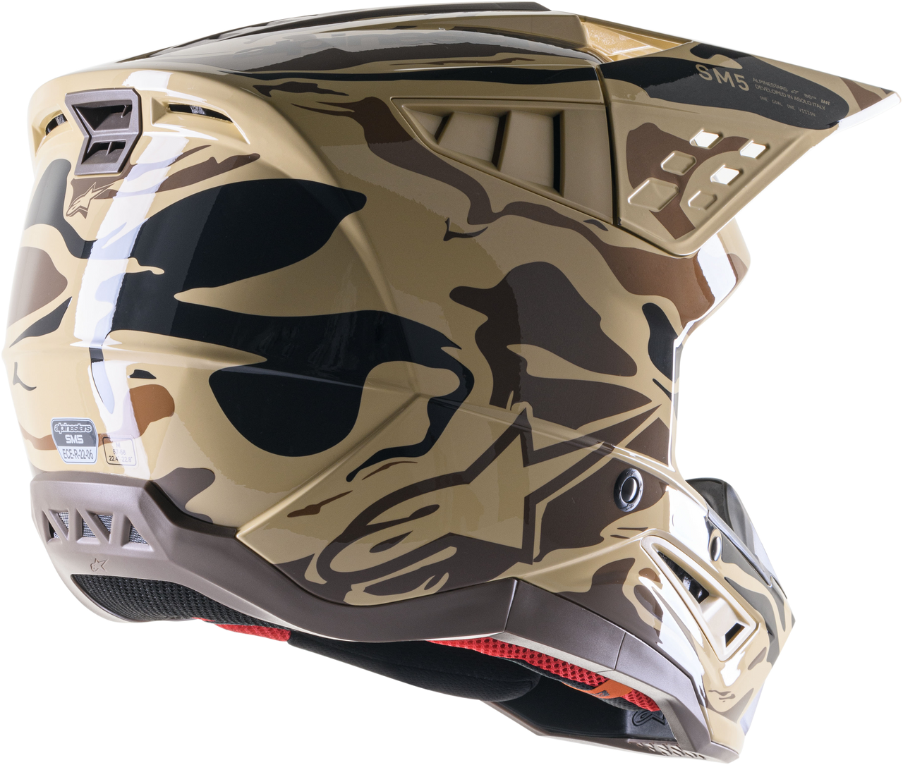 Alpinestars SM5 Mineral Helmet Dark Brown/Kangaroo Matte XL – Impact-Resistant Motorcycle Helmet with Advanced Ventilation and Safety Features