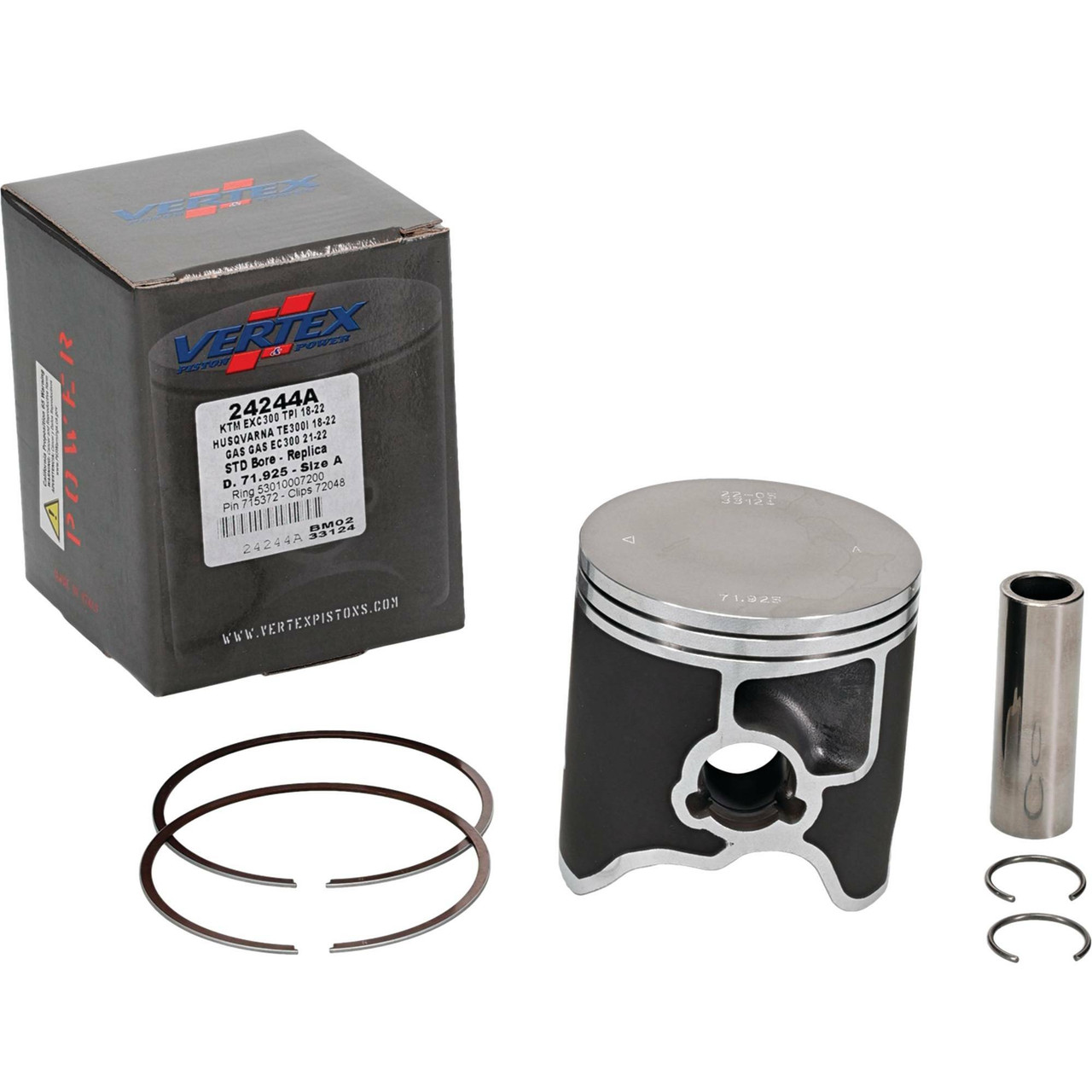 Vertex Piston Kit Cast 71.925mm for Husqvarna and KTM Models – Part #24244A