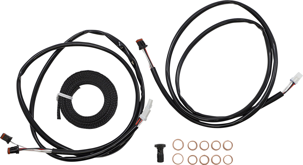 LA Choppers Complete Plug-and-Play Cable Kit for 18-20 Inch Handlebars on 2021-2022 FLH with ABS - Midnight Finish (Part LA-8056KT3-19M)