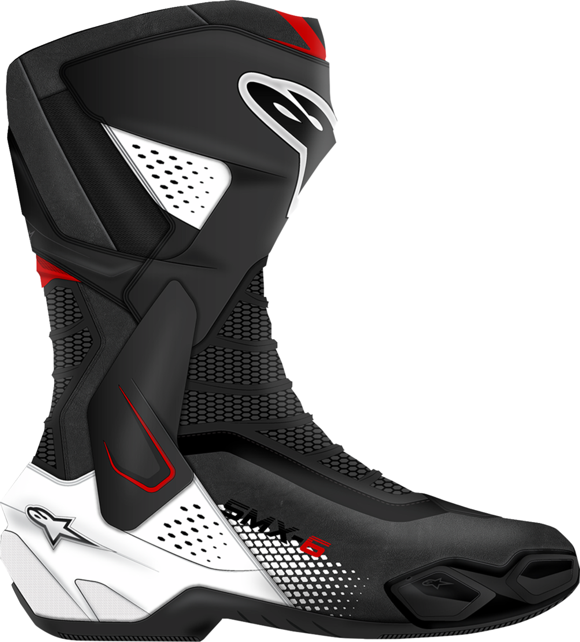 Alpinestars SMX-6 V3 Racing Motorcycle Boots - Black, White & Red Graphic, US 10.5 / EU 45