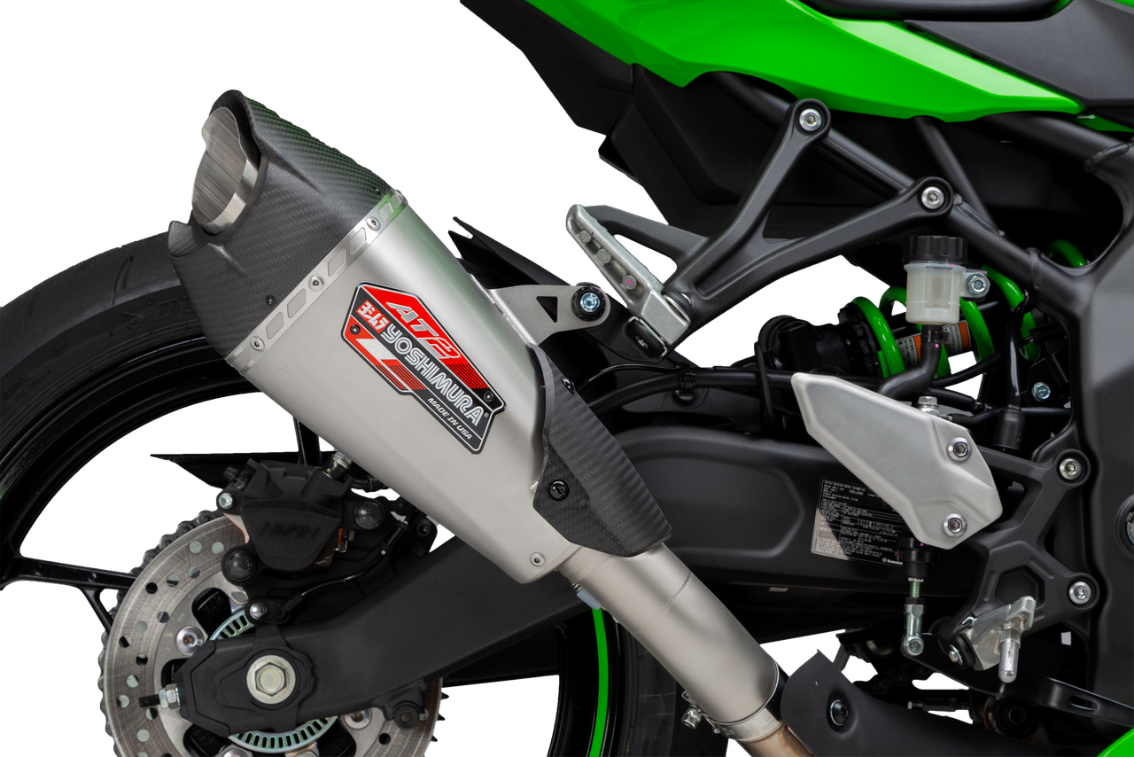 Yoshimura 14720BP520 Street AT2 SS SS CF Exhaust for Kawasaki