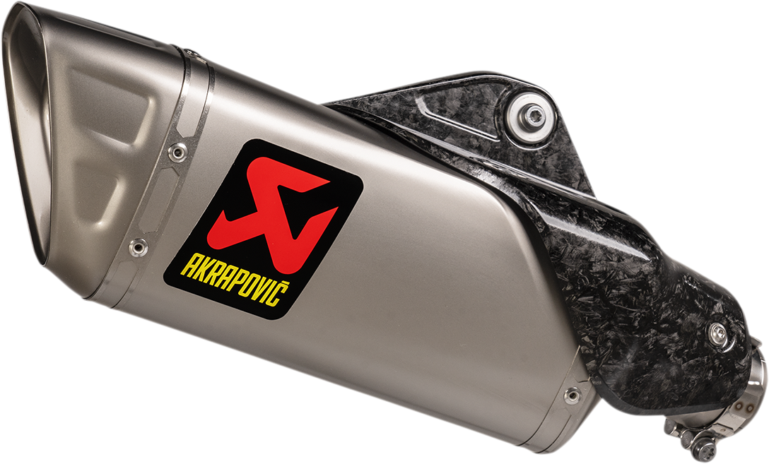 AKRAPOVIC Slip-On Line Muffler for Yamaha Y10SO20 - Titanium with Carbon Fiber Heat Shield