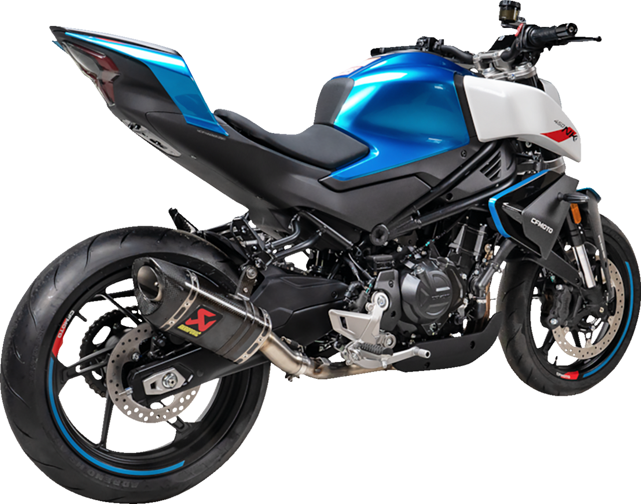 AKRAPOVIC Slip-On Line Muffler Carbon Fiber for CFMOTO 450SR/NK – Part Number S-CF4SO1-APC