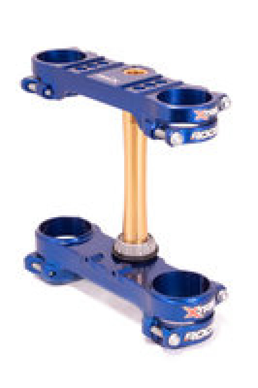 XTrig ROCS Tech Triple Clamp for 2019 Sherco 125-500 SC / SCF / SE / SEF - Blue, 22mm Offset, M12