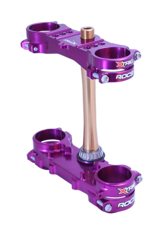 XTrig ROCS Tech Triple Clamp for Yamaha YZ 250 (06+) - 25mm Offset, Purple