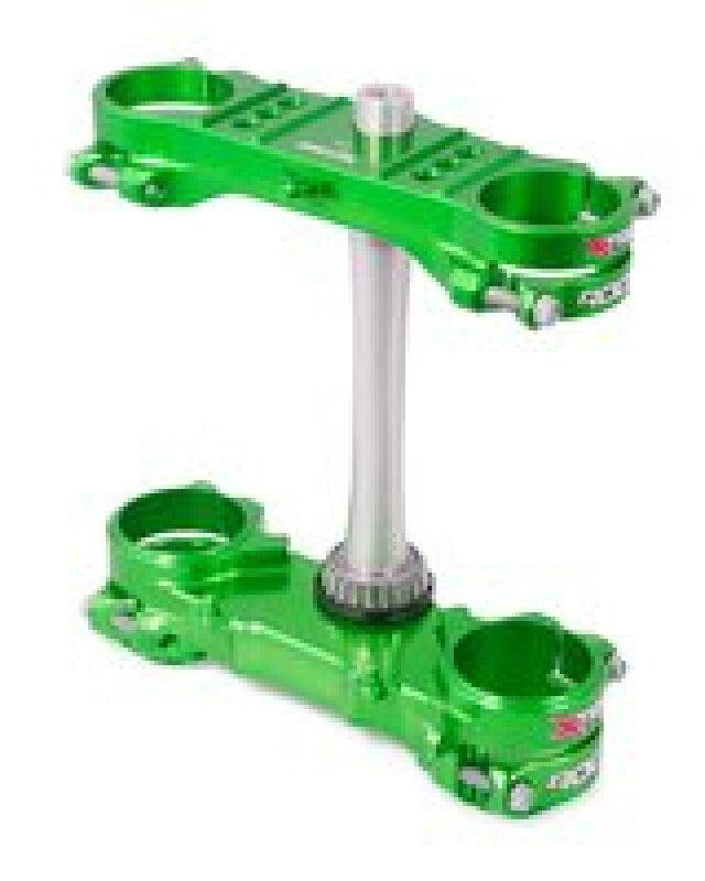 XTrig ROCS Tech Triple Clamp for Kawasaki KX 250/450 4T - 23mm Offset, Green | Part No. 501330401201