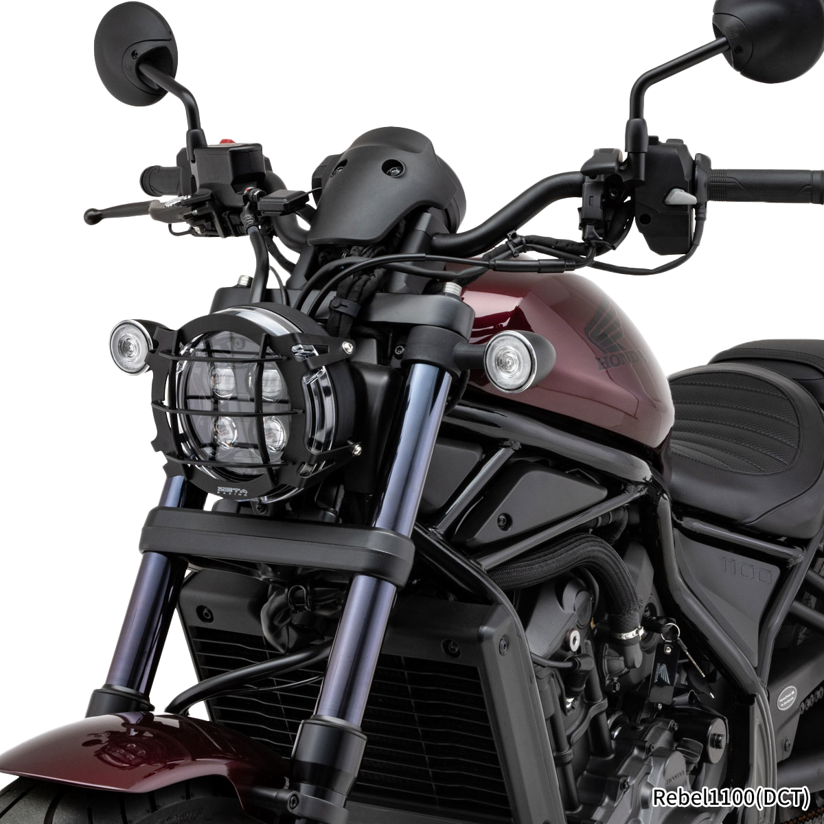 ZETA Headlight Guard for HON - Matte Black Mesh Design, Stainless Steel, Part Number ZE52-4130