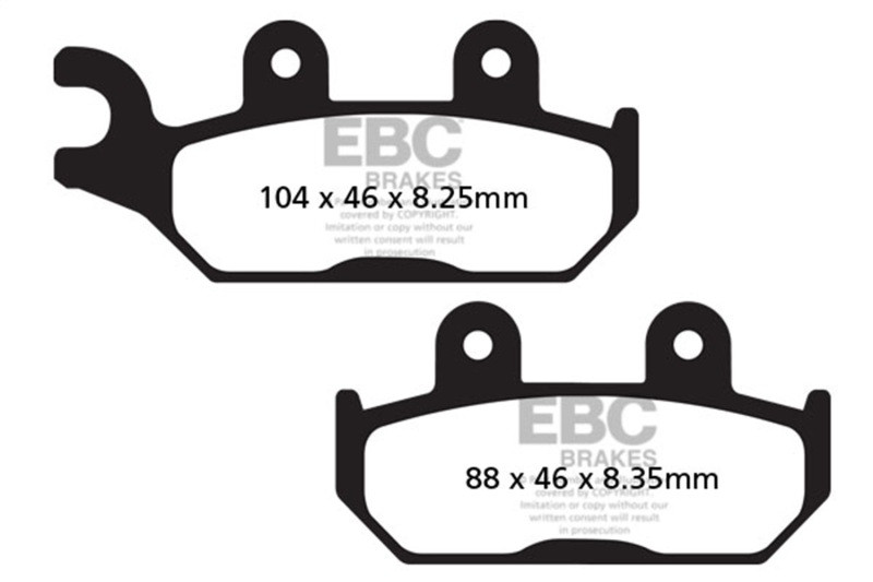 EBC 21-24 Yamaha EPS YXE 85W Wolverine X2 850cc Front Right FA-SFA-X Brake Pads