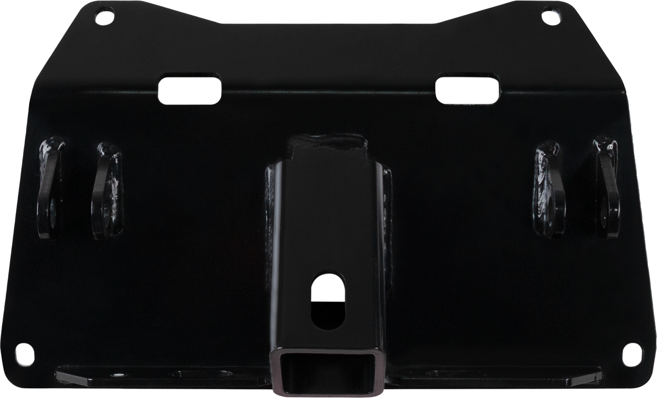 Open Trail 459-5475 UTV front lower snow plow mount bracket black powder coated grade 50 steel plate with tapered pin tabs for Honda Pioneer 1000