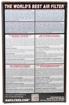 K&N Yamaha XJR1300 2007-2012 Replacement Air Filter - High-Flow Performance Air Filter by K&N Engineering Part YA-1308