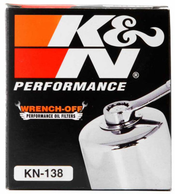 K&N Engineering KN-138C Chrome Canister Oil Filter for Powersports Engines