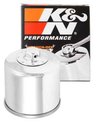 K&N Engineering Part KN-204C Chrome Canister Oil Filter for Yamaha and More
