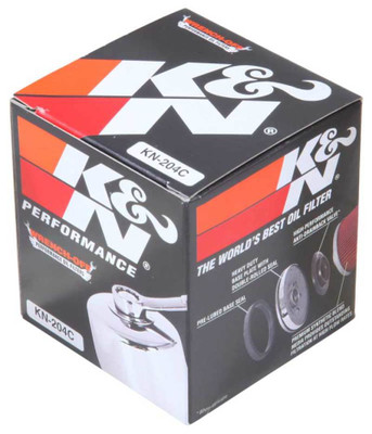 K&N Engineering Part KN-204C Chrome Canister Oil Filter for Yamaha and More