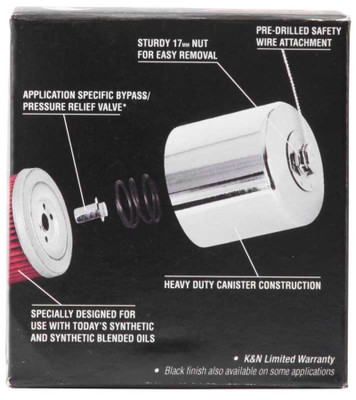 K&N Engineering Part KN-204C Chrome Canister Oil Filter for Yamaha and More