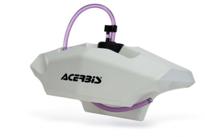 Acerbis 2300330002 Auxiliary Front Handlebar Fuel Tank - White, 0.6 Gallon Capacity