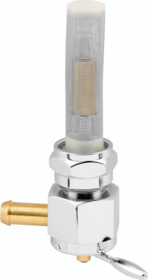 Bikers Choice Chrome Hex Petcock with 22mm Left Outlet for Harley-Davidson Touring and Softail Models