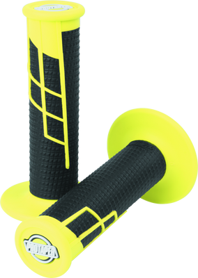 ProTaper Clamp-On 1/2 Waffle Grip - Neon Yellow and Black for Honda CRF Models
