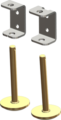 KFI Tapered Plow Skid Kit for KFI 105160 - 63-inch Steel Pad with Hardware