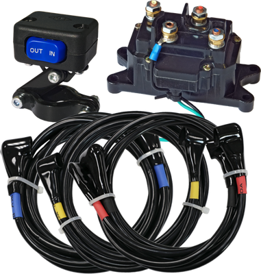 KFI Winch Wiring Kit with Handlebar Mini-Rocker Switch and Heavy Duty Contactor
