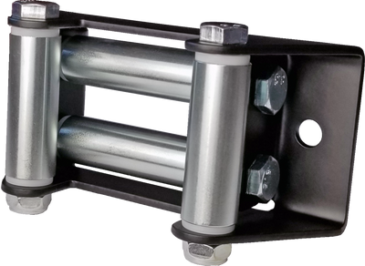 KFI ATV Roller Fairlead Part Number ATV-RF - Durable Black Powder-Coated Design with Zinc Plated Rollers