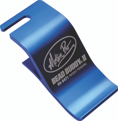 Motion Pro Bead Buddy II blue anodized aluminum motorcycle tire changing tool with thumb screw lock