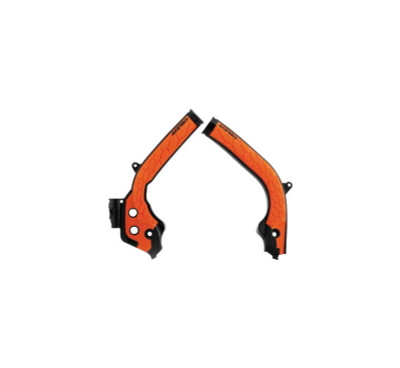 Acerbis KTM 125-450 SX/SX-F/XC-F/XC/XC-W/EXC-F Frame Guard - X-Grip Black and Orange, Part #2449535229