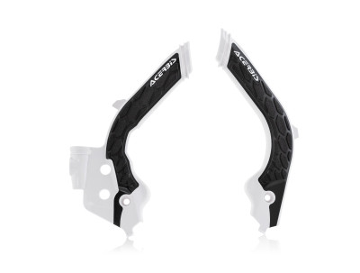 Acerbis 19-22 KTM 125-501 TC/FX/FE/S/TE/TX and 21-23 GasGas Frame Guards - X-Grip in White/Black