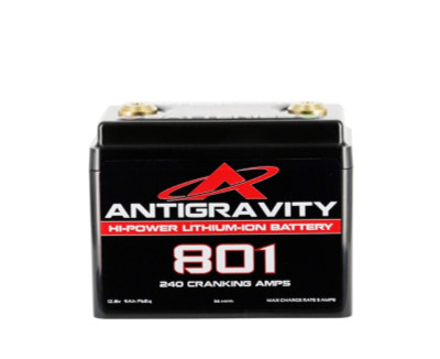 Antigravity Batteries AG-801 small case 12-volt 8-cell lightweight lithium motorcycle battery with brass terminals