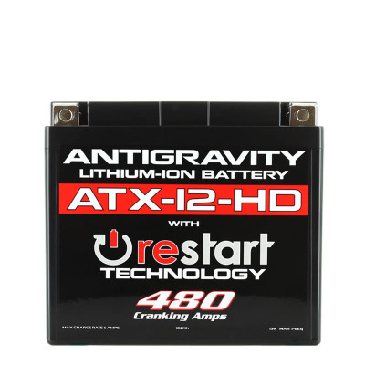 Antigravity Batteries YTX12 High Power Lithium RE-START Battery with Built-in Jump Starting - AG-ATX12-HD-RS