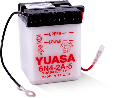 Yuasa 6N4-2A-5 Conventional 6-Volt Powersports Battery for Yamaha and Kawasaki Models