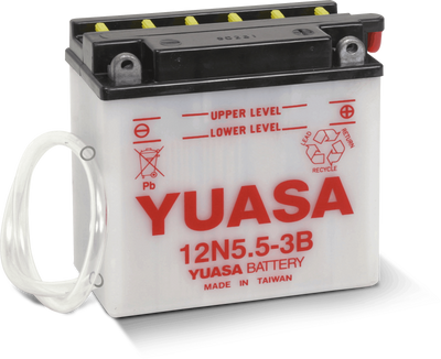Yuasa 12N5.5-3B Powersports Battery for Yamaha RZ350 - 12 Volt, Enhanced Cranking Power